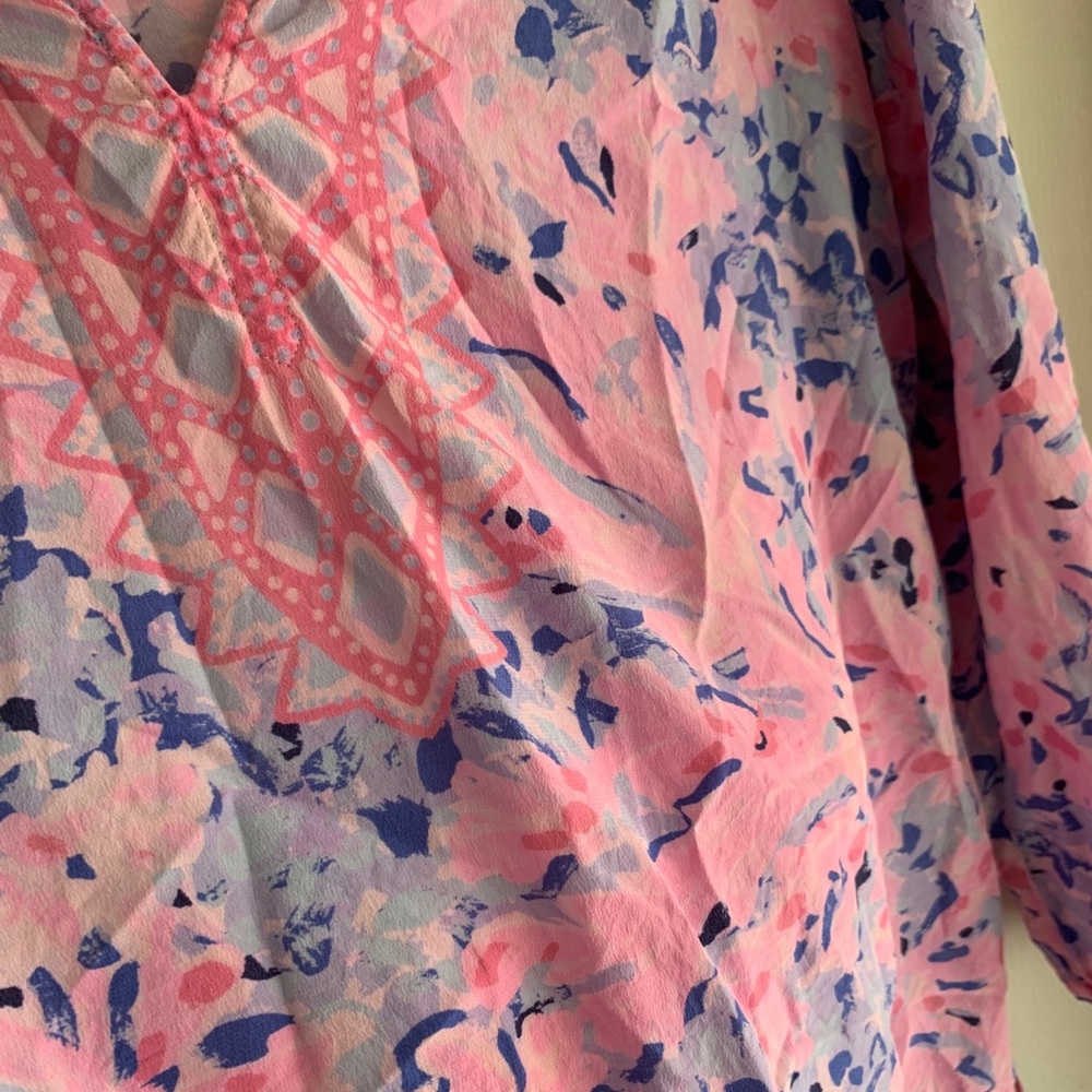 Lilly Pulitzer Silk Tunic XS Pink Renato Amelia - Picture 2 of 6